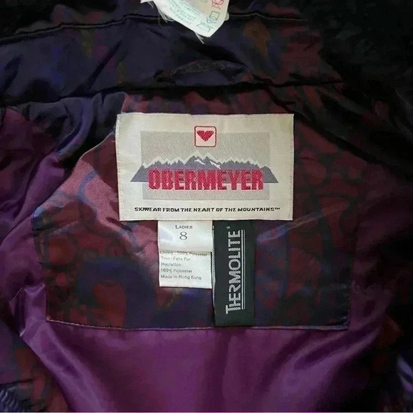 Obermeyer Vintage 90’s Thermolite Baroque Insulated Ski Jacket Coat Belted Sz 8 - Picture 14 of 16